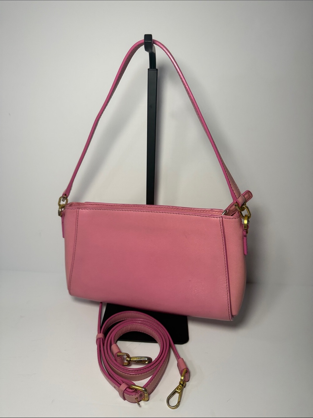 MCM Pink Leather Baguette Shoulder Bag | Bow Hardware Coquette Y2K - Picture 6 of 17